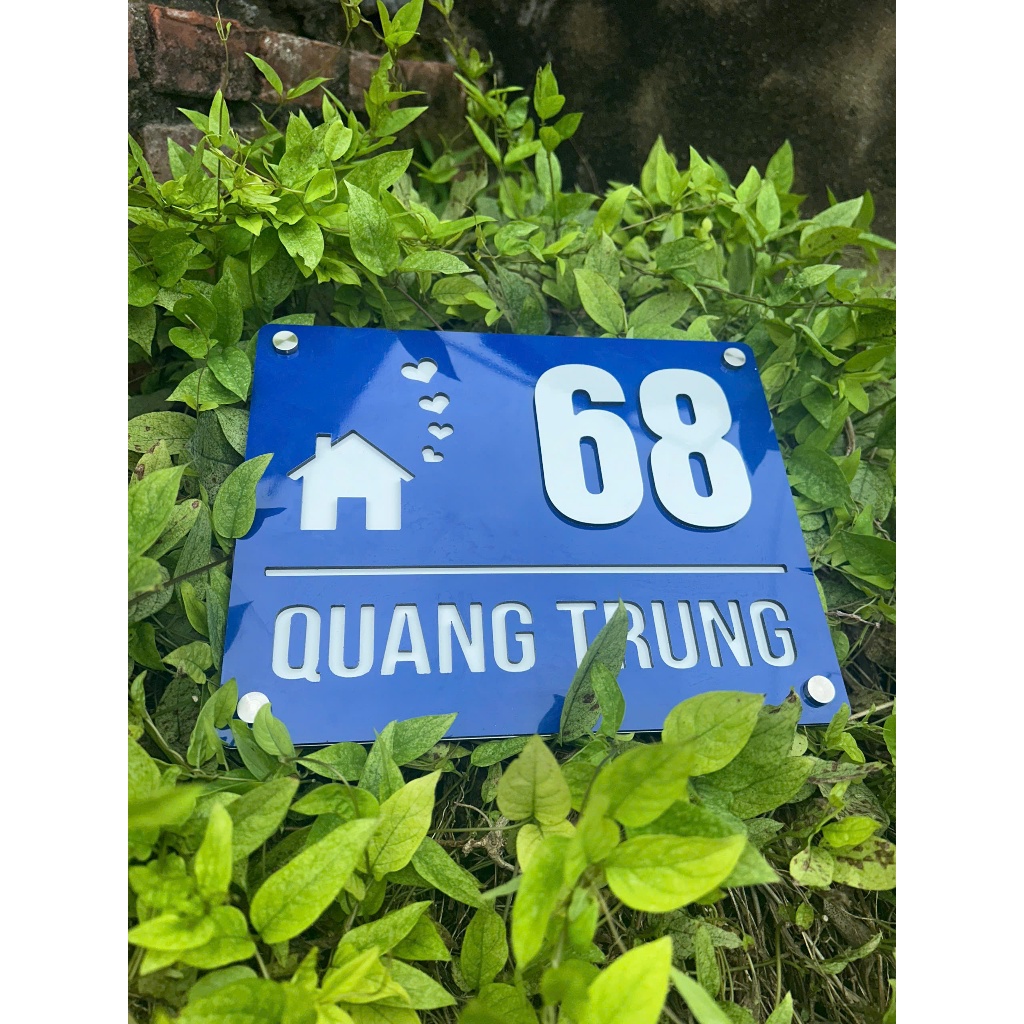 BIỂN SỐ NHÀ CAO CẤP , Alu GƯƠNg  XANH + CHỮ TRẮNG