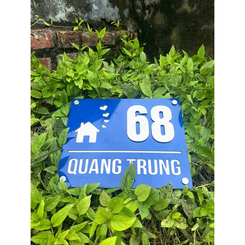 BIỂN SỐ NHÀ CAO CẤP , Alu GƯƠNg  XANH + CHỮ TRẮNG