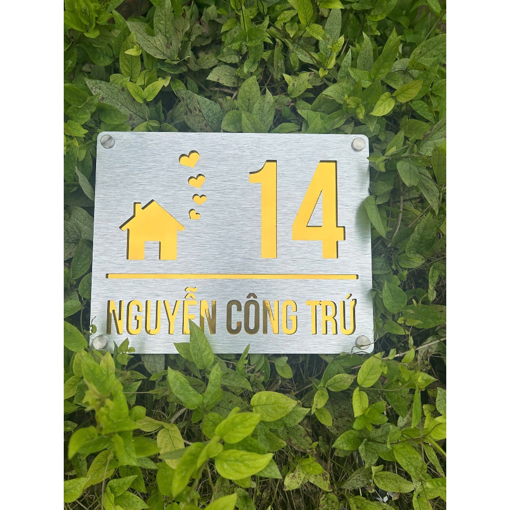BẢNG, BIỂN SỐ NHÀ. Alcorest + Mica XƯỚC BẠC + VÀNG GƯƠNG