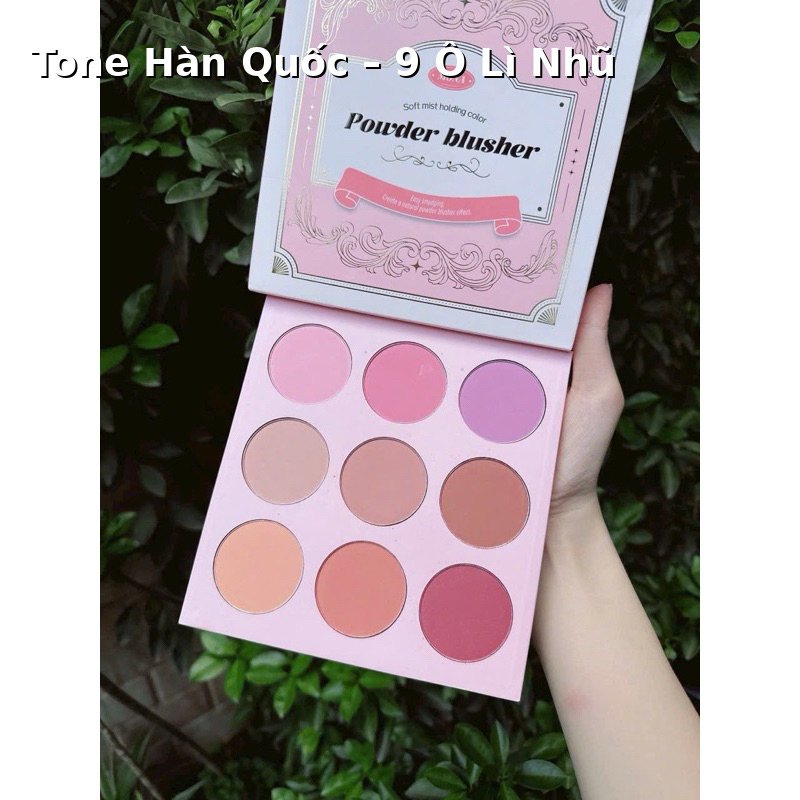[CHÍNH HÃNG] Bảng Má Hồng MONA 9 Ô – Nội Địa Trung – Lì Nhũ – Có Gương – Tone Hàn