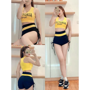 Bộ thể thao nữ VICTORY tập gym, erobic, zumba , shuffer dance chất thun poly co giãn siêu tôn dáng