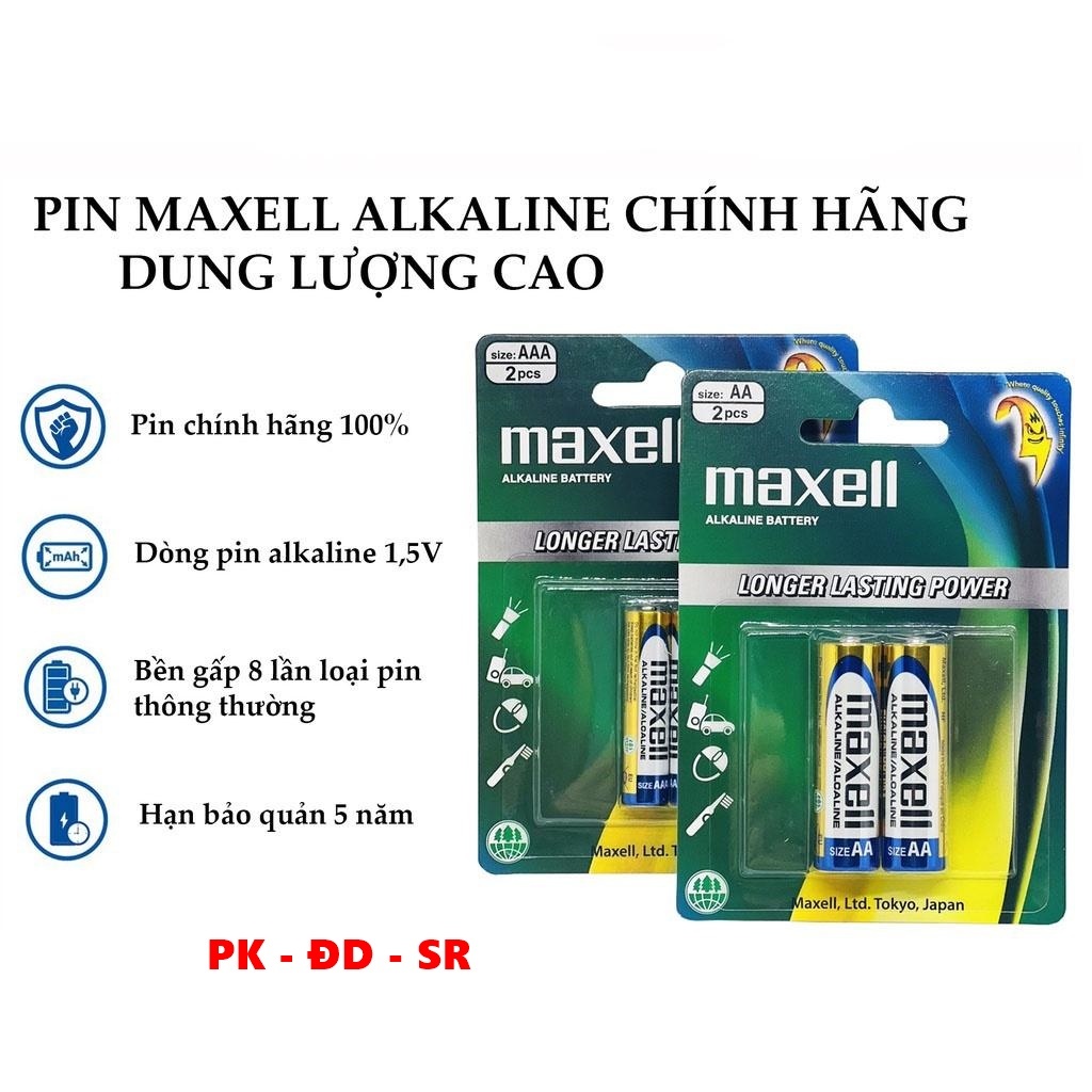 Vỉ 2 Pin Tiểu AA (2A) - AAA (3A) Maxell Alkaline Chất Lượng Cao - Siêu ...