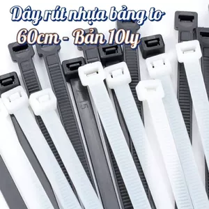 Dây rút nhựa dây thít nhựa dài 50cm bản 10 ly - Bịch 70 sợi màu Trắng và đen