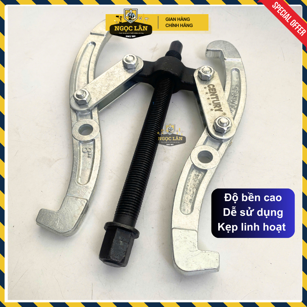 [6-8 inch] Cảo 2 chấu, vam 2 càng Century mở vòng bi, bạc đạn thép cao cấp phiên bản mới