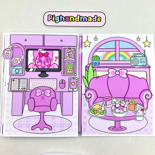 Đồ chơi bóc dán nhà của Pinki Gacha - Sprunki Incredibox búp bê giấy