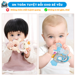Đồ Chơi Cầm Tay Cho Bé Happy Monkey, Lục Lạc Thú Nhồi Bông Cao Cấp Giúp Bé Phát Triển Giác Quan