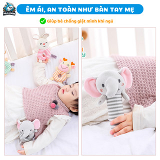 Đồ Chơi Cầm Tay Cho Bé Happy Monkey, Lục Lạc Thú Nhồi Bông Cao Cấp Giúp Bé Phát Triển Giác Quan