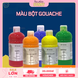 Màu Gouche Sunway, Màu Poster Sunway 500Ml – Màu Tô Tượng, Dạy Vẽ Trung Tâm, Vẽ Trên Giấy, Mỹ Thuật