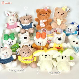Móc Khoá Nhồi Bông Gấu Thú Bông Teddy Mr Bean Gấu Thỏ Puppy Tổng Hợp Siêu Mềm Mịn Siêu Dễ Thương