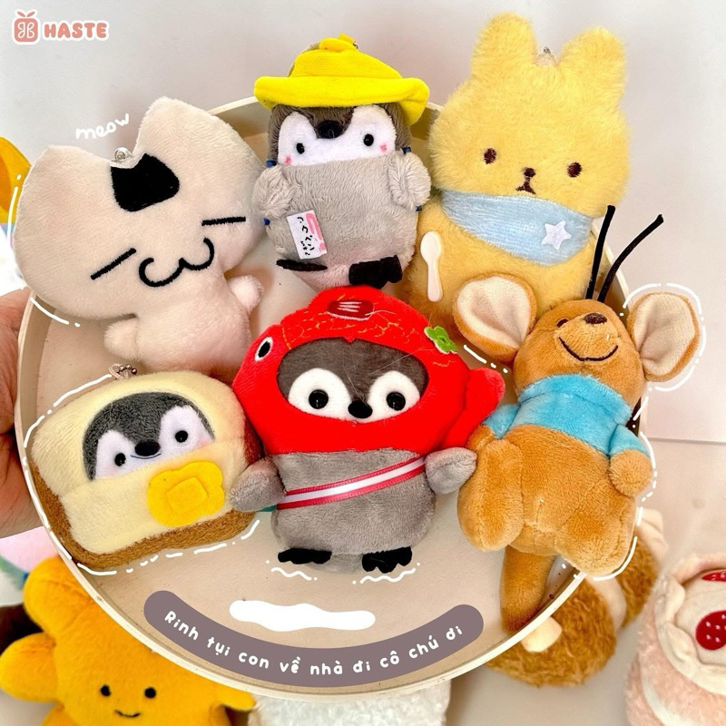 Móc Khoá Nhồi Bông Gấu Thú Bông Teddy Mr Bean Gấu Thỏ Puppy Tổng Hợp Siêu Mềm Mịn Siêu Dễ Thương
