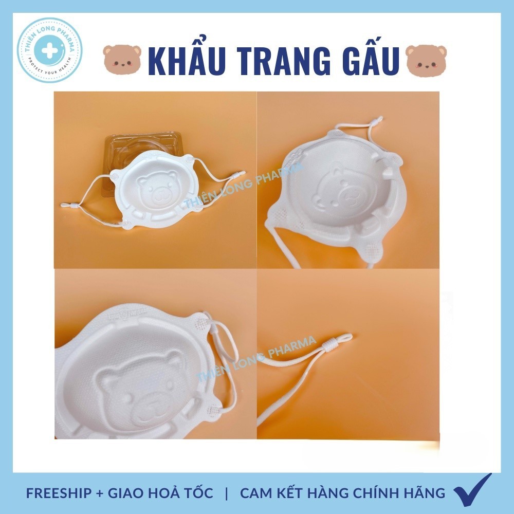 Khẩu trang gấu cho bé sơ sinh 3D Uni Mask dễ thương cho bé 0-3 Tuổi saubabi