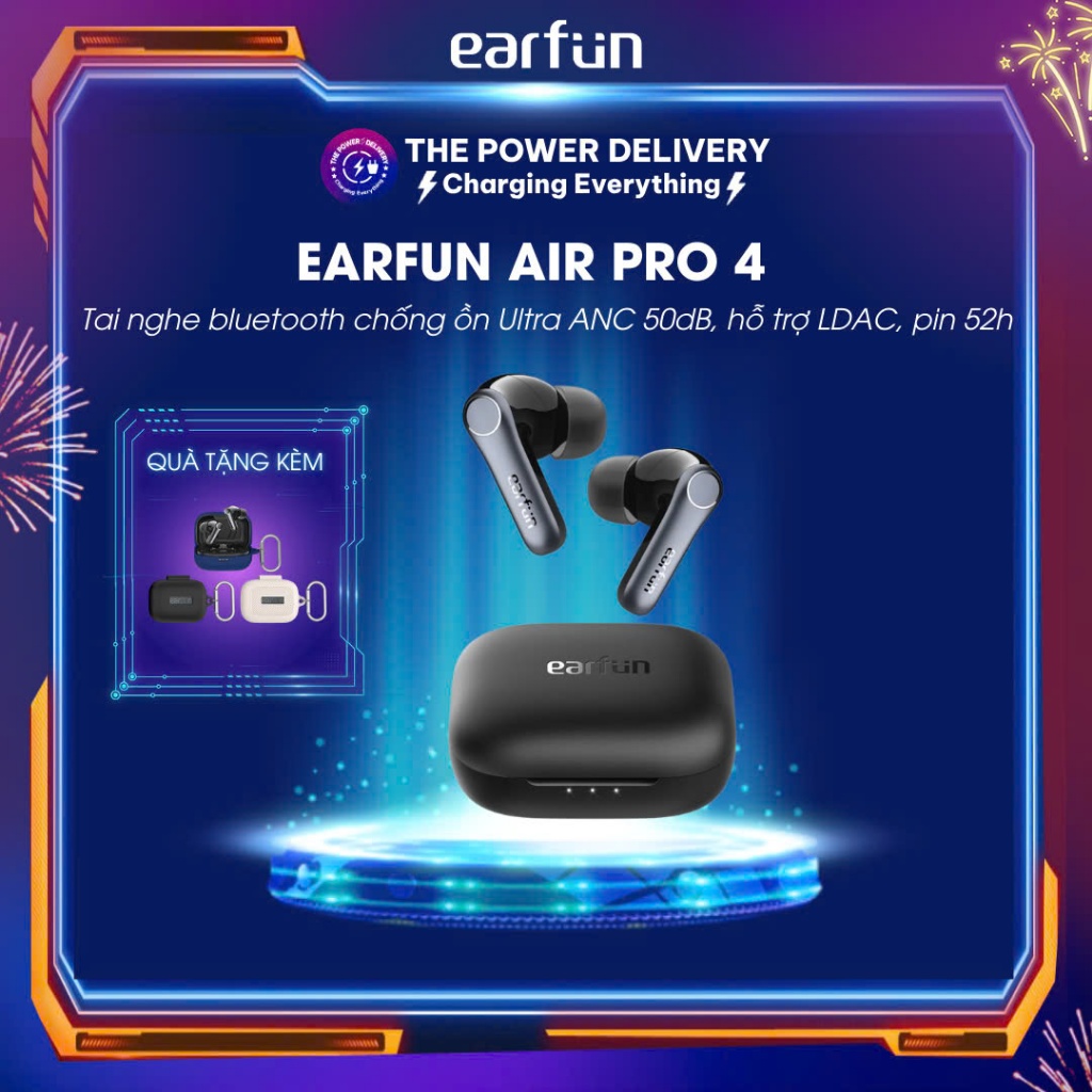 Tai nghe nhét tai Bluetooth Earfun Air Pro 4, chống ồn Ultra ANC 50dB ...