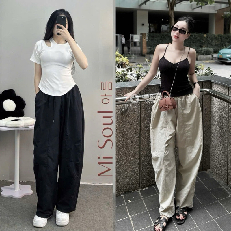 [Sỉ + Hot] Quần gió nữ dáng harem túi hai bên, chất siêu nhẹ mặc bốn mùa thoáng mát kèm ảnh thật