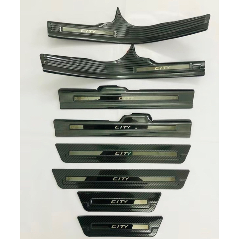 Ốp bậc cửa, nẹp bước chân xe Honda City 2021-2024 vân Carbon hàng cao cấp