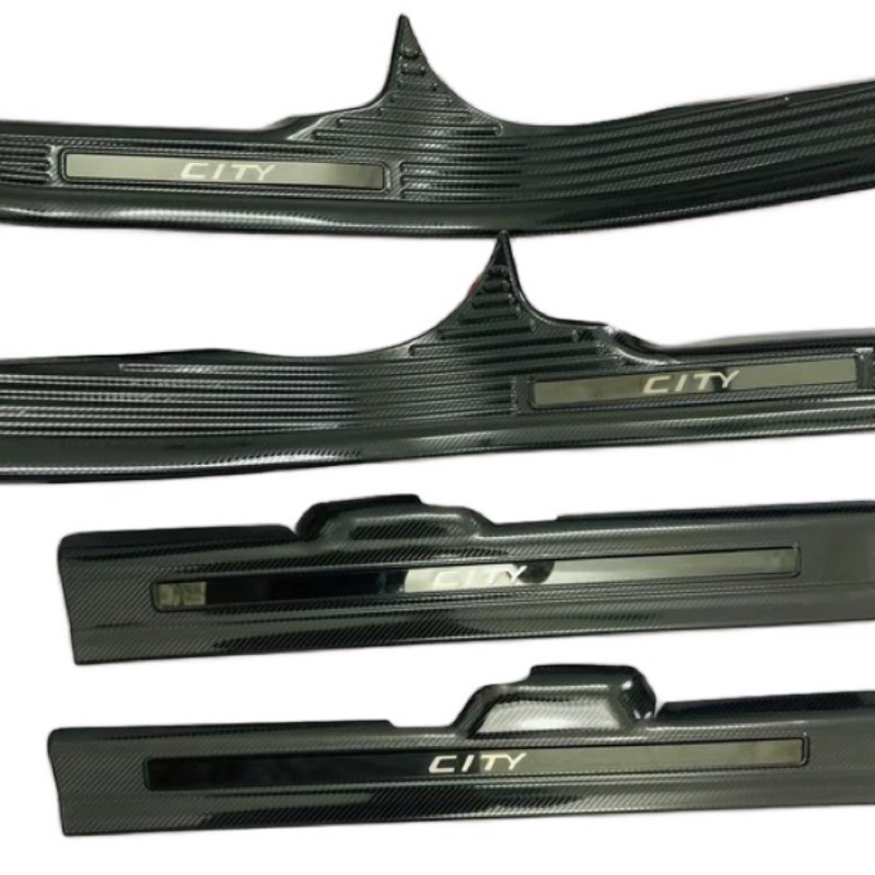 Ốp bậc cửa, nẹp bước chân xe Honda City 2021-2024 vân Carbon hàng cao cấp