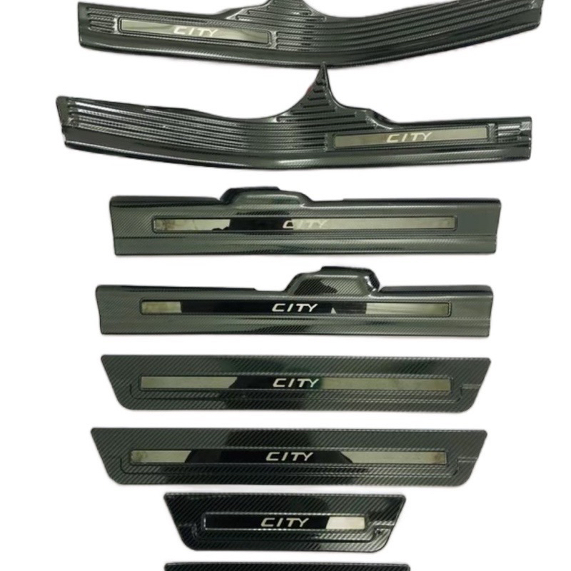 Ốp bậc cửa, nẹp bước chân xe Honda City 2021-2024 vân Carbon hàng cao cấp