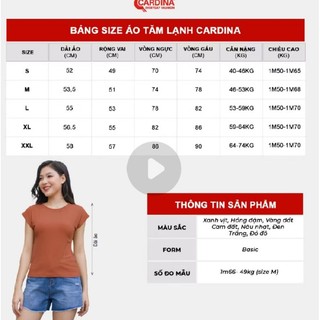 Áo thun nữ CARDINA chất tăm lạnh cổ tròn vai chờm co giãn dáng basic 5AFC28