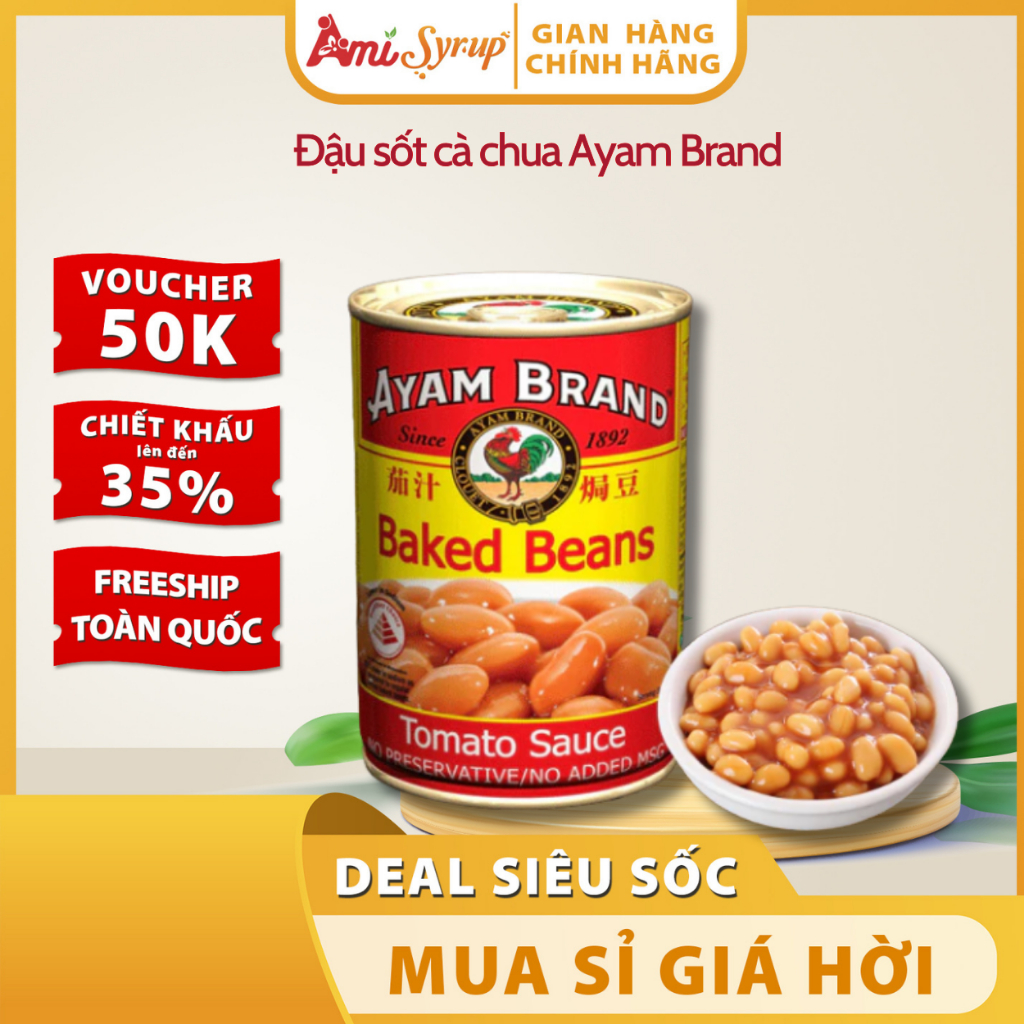 Đậu Sốt Cà Chua Ayam Brand Baked Beans 230g Và 425g Hạt To Đều Ăn Liền Hoặc Kết Hợp Với Cơm