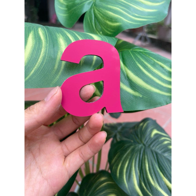 chữ decor alu hồng chữ thường cao từ 5-7cm tuỳ chữ dày 3mm dán tường ...