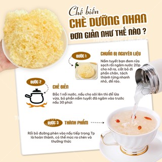 Nấm tuyết khô 500g, ngân nhĩ, không tẩy trắng, nguyên liệu nấu chè, chưng yến thơm ngon, bổ dưỡng