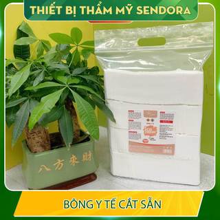 Bịch 500g bông gòn cắt sẵn 6x7cm Eco Fresh, Bông y tế có gòn không bung sợi, thấm hút cao cấp