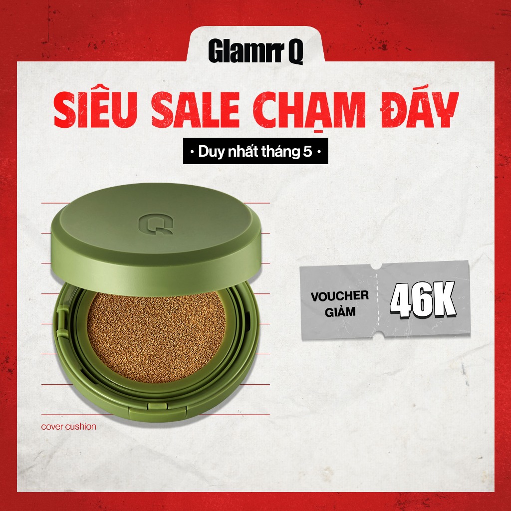 Ảnh Siêu Phấn Nước Che Phủ GLAMRR Q Vegan Super Cover Cushion SPF50+/PA+++ (1 lõi x 15g) 1
