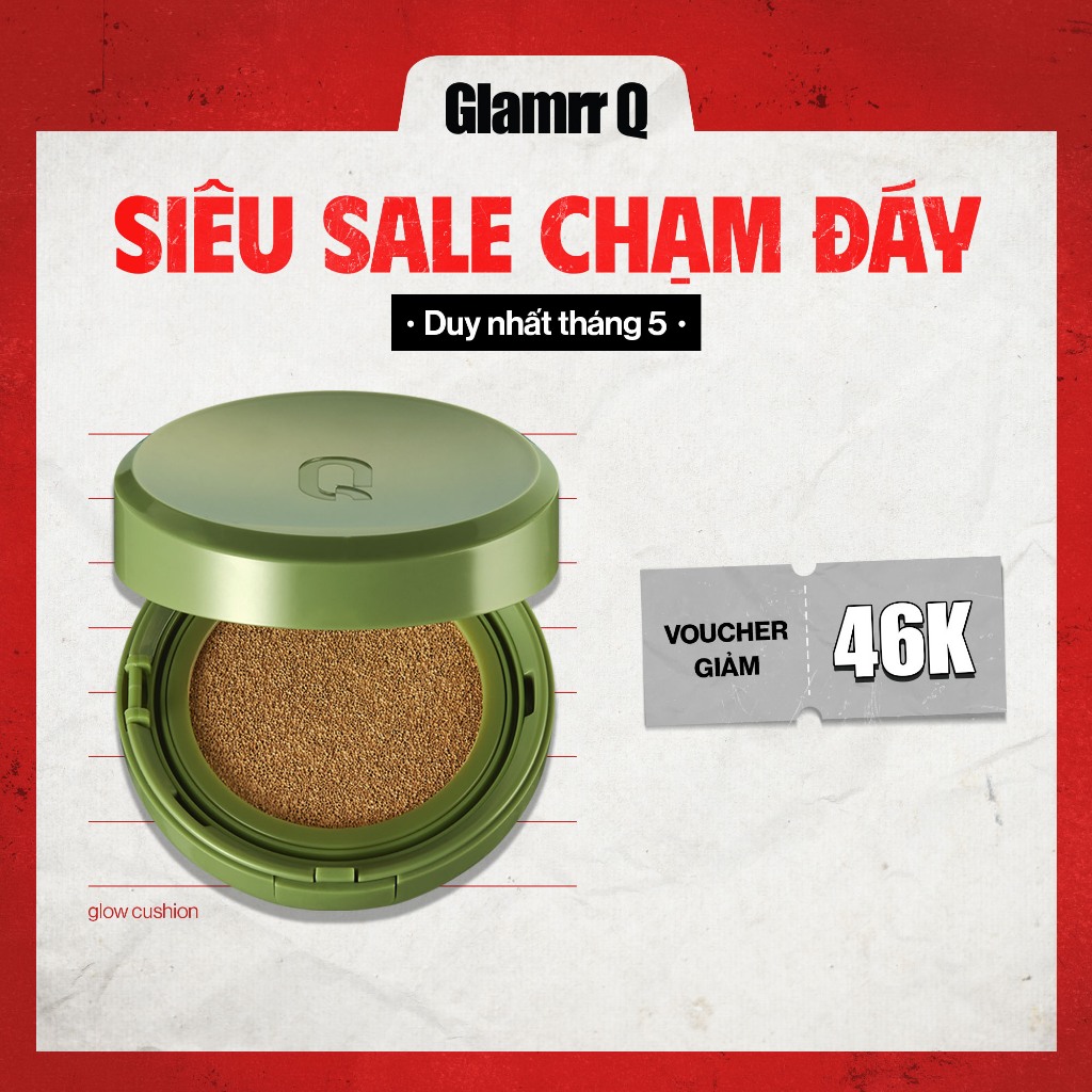 Ảnh Siêu Phấn Nước Căng Bóng GLAMRR Q Vegan Super Glow Cushion SPF50+/PA++++ (1 lõi x 15g) 1
