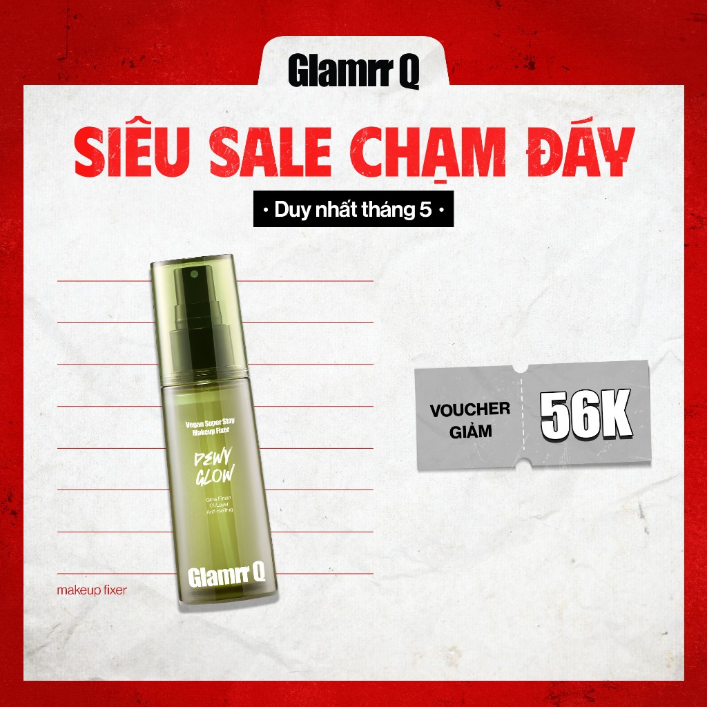 Ảnh Xịt Khóa Nền Cố Định Glamrr Q Vegan Super Stay Makeup Fixer 50ml 1