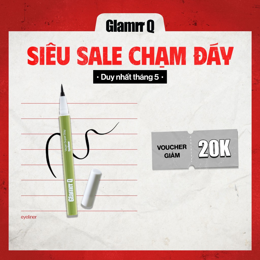 Ảnh Kẻ Mắt Glamrr Q Chống Nước Thuần Chay VEGAN SUPER STAY EYELINER (0.6g) 1
