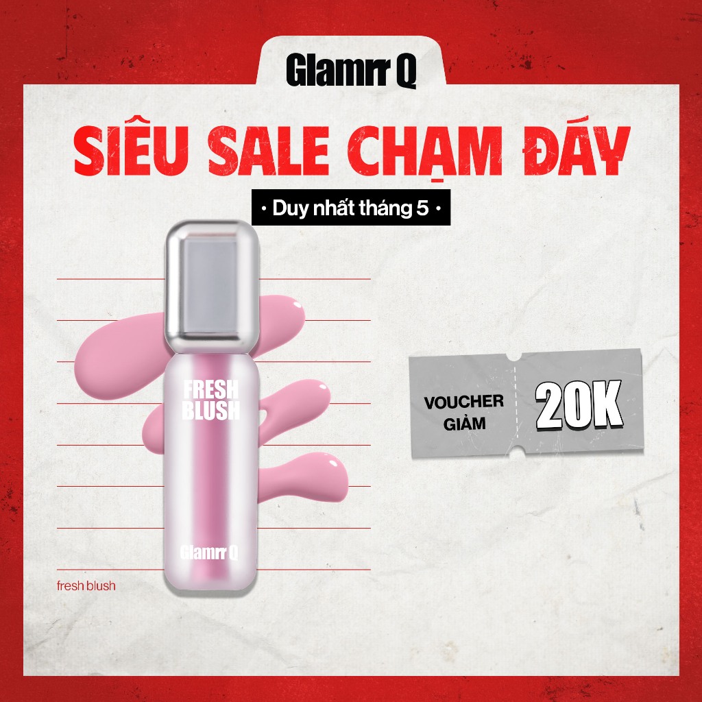 Ảnh Má Hồng Kem Căng Bóng Glamrr Q Glow Lasting Fresh Blush 3.8g 1