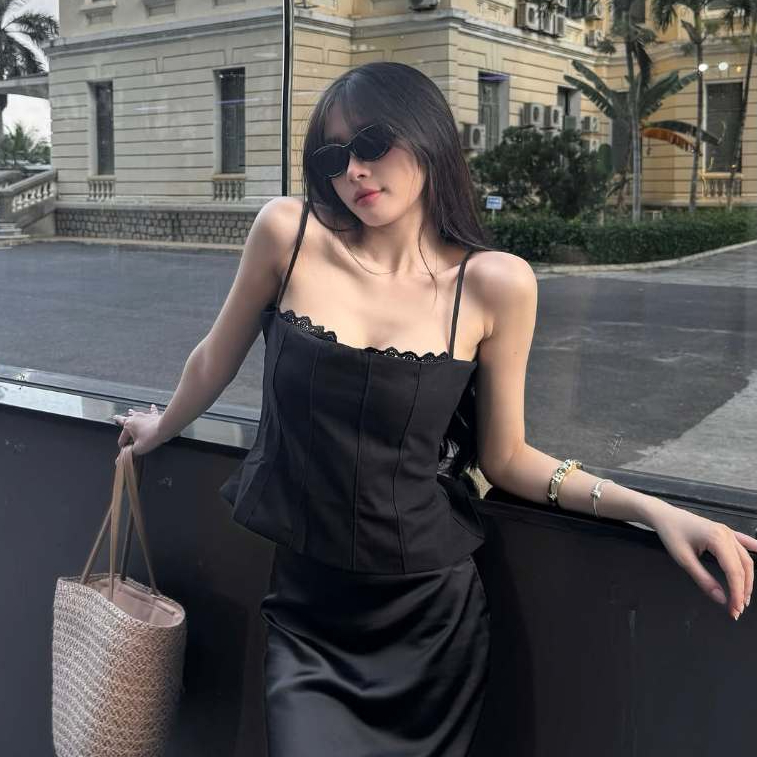 Áo 2 Dây Linen Nữ Thiết Kế Kiểu Quyến Rũ Tiểu Thư Mùa Hè SS2025 - Kimee KA533