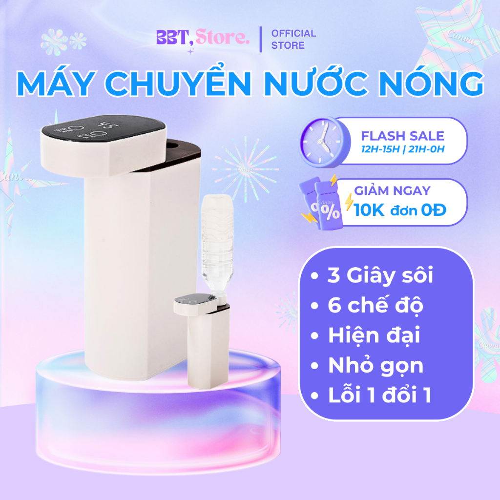 Máy nóng nước tức thời nhiều chế độ nhiệt, bảo hành 6 tháng, nhỏ gọn tiện lợi pha sữa, pha trà
