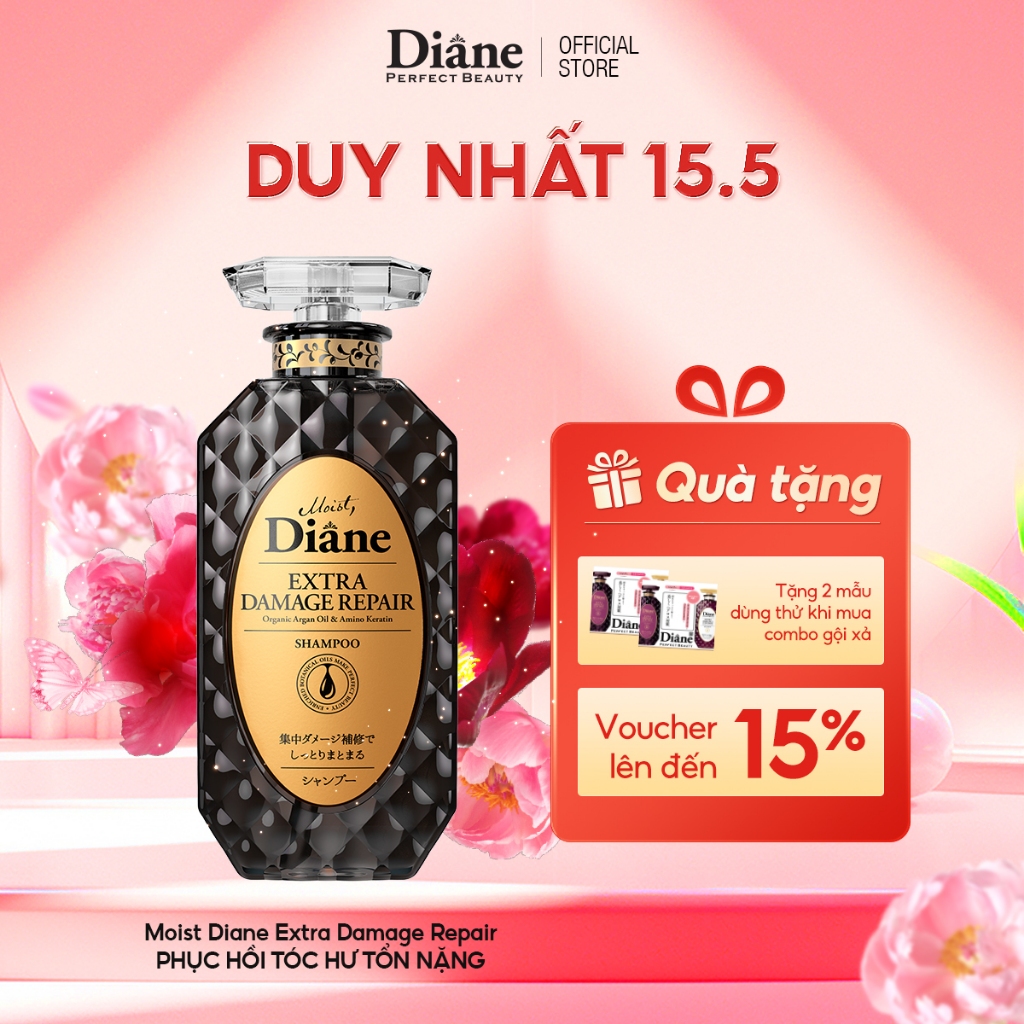 Ảnh Dầu gội phục hồi tóc khô xơ chẻ ngọn gãy rụng hư tổn nặng Moist Diane Extra Damage Repair 450ml 1