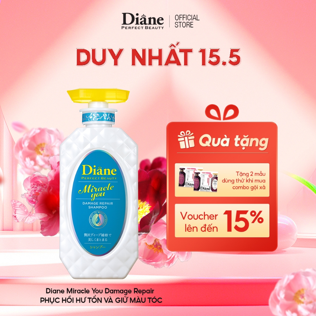 Ảnh Dầu gội giữ màu tóc nhuộm tẩy phục hồi khô xơ hư tổn Diane Perfect Beauty Miracle You Damage Repair 1