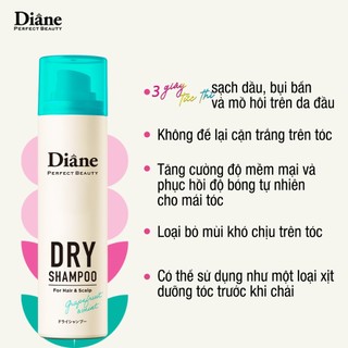 Dầu gội khô tóc tơi phồng, mềm mại, không bết dính Perfect Beauty Dry Shampoo Grapefruit & Mint