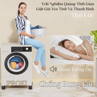 Bộ 4 Miếng Lót Đệm Chân Máy Giặt Cao Cấp PROKI Tăng Chiều Cao, Giảm Tiếng Ồn, Dễ Dàng Vệ Sinh