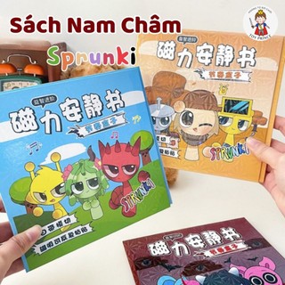 Sách Nam Châm Từ Tính Sprunki Kích Thước Lớn 18 x 18 cm - Tranh Dán Nam Châm Chất Liệu Cao Cấp Tặng Kèm Sticker Cho Bé