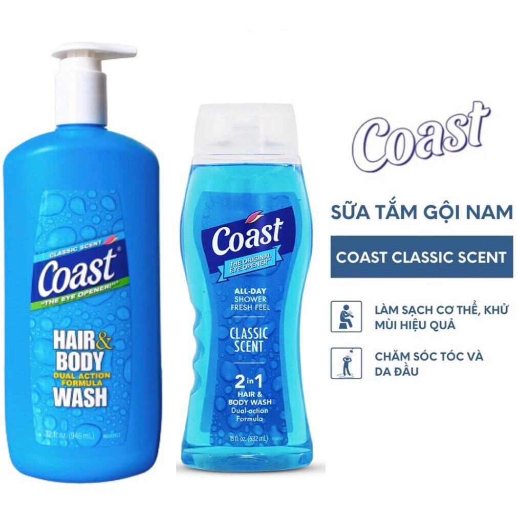 Sữa tắm Coast 532ml - 946ml của Mỹ