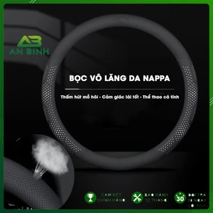 Bọc Vô Lăng Da Nappa Cao Cấp - Thấm Hút Mồ Hôi - Bảo Vệ Vô Lăng Thể Thao Cao Cấp 38cm - Phù Hợp với các dòng xe 4-7 chỗ