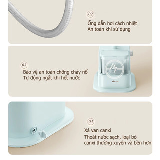 Bàn ủi hơi nước đứng Bear GTJ-F20T3 bàn là hơi nước cao cấp công suất 2000W khử khuẩn 99,99% bảo hành 18 tháng