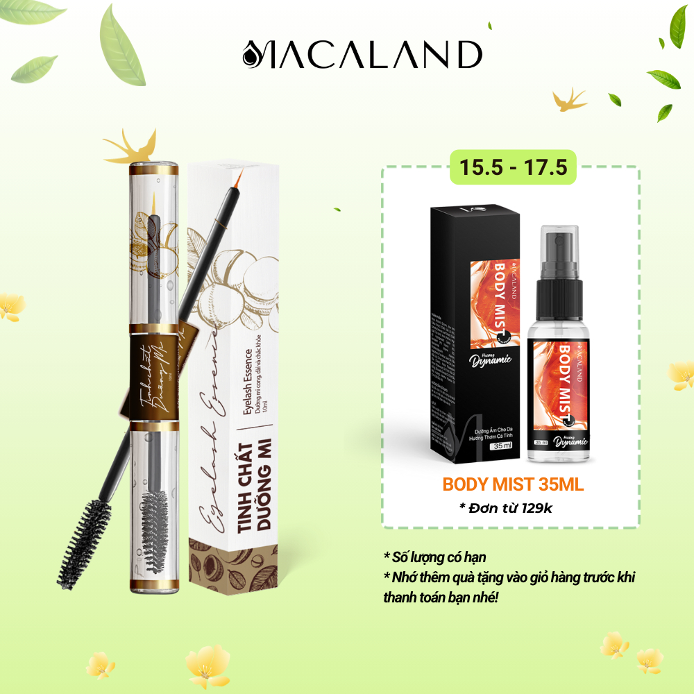 Ảnh Tinh chất dưỡng mi dài cong chỉ sau 2 TUẦN MACALAND 5ml/10ml từ Mầm Đậu Xanh, Cỏ Ba Lá Đỏ, Dầu Mắc Ca 1