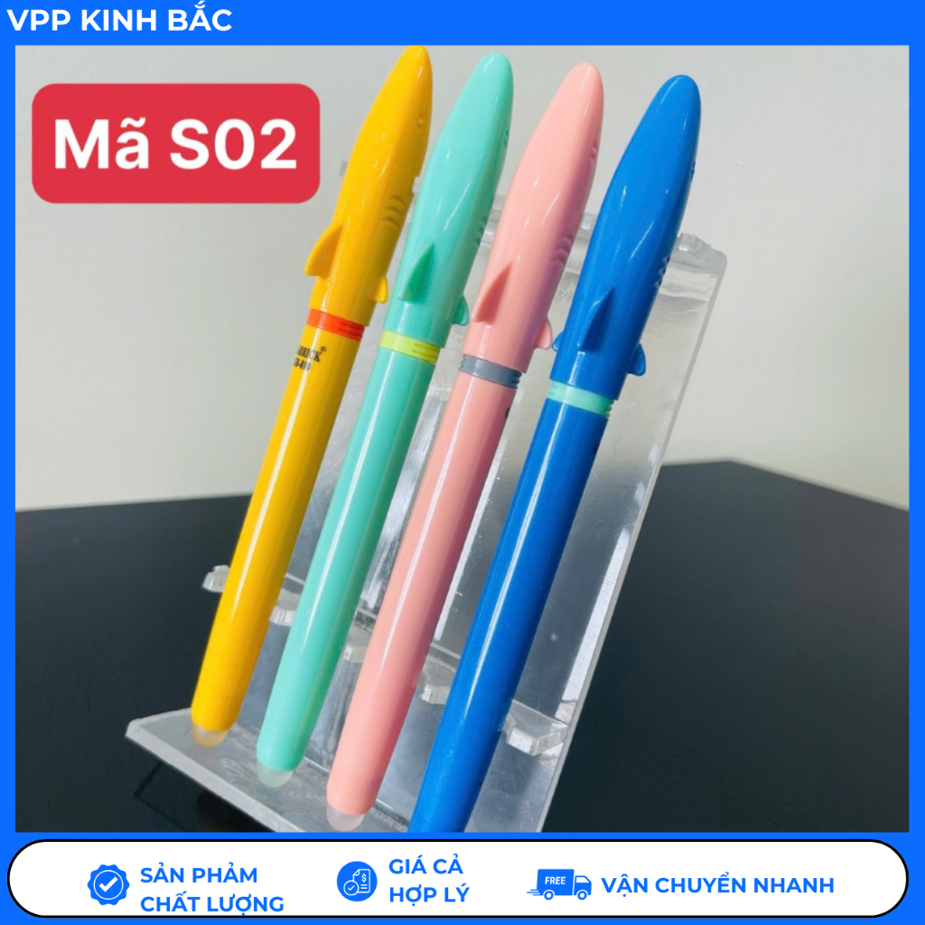 3 Bút Máy Cá Mập S-02 Ngòi Kim Tinh Viết Êm Trơn.