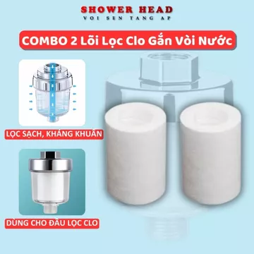 Combo 2 Lõi lọc cho đầu lọc Clo vòi sen, bát sen bằng bông lọc Nano, Lọc nước kháng khuẩn cao cấp