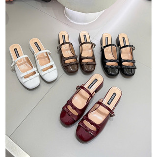 Dép Sục Vuông 2 Nơ Hàng Nhập QC Fullbox / Mieo Shoes D2981 D2982 D2983