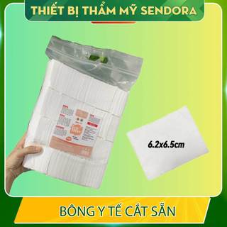 Bịch 500g bông gòn cắt sẵn 6x7cm Eco Fresh, Bông y tế có gòn không bung sợi, thấm hút cao cấp