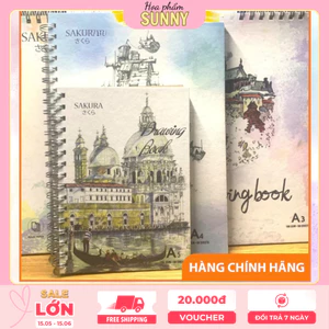 Sổ Vẽ Sakura A3/A4/A5 50 Tờ 160Gsm - Sketchbook Giấy Dày, Mẫu Ngẫu Nhiên