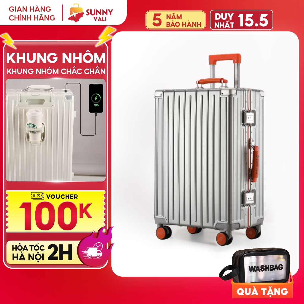 Ảnh Vali du lịch SUNNY LUMI LM01/RAYMOND CAO CẤP- Vali nhựa PC + ABS khung nhôm xách tay, kí gửi 20/24/28 inch 2