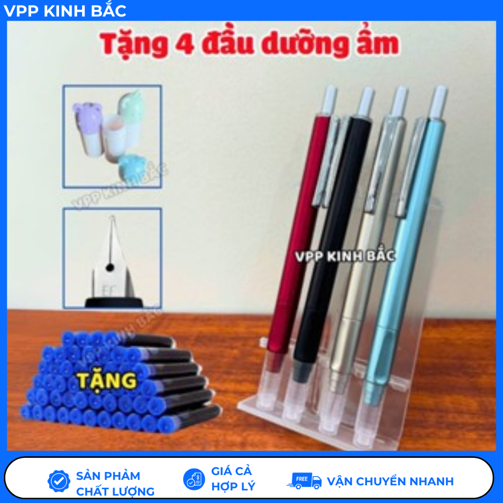 4 Bút Máy Bấm EF +Tặng 50 Ống Mực + 1 Dưỡng Ẩm