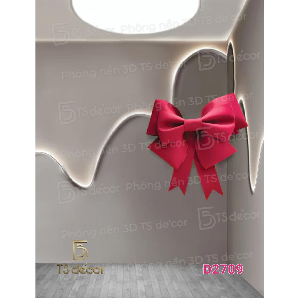 Phông nền livestream chụp hình 3D/5D cao cấp mẫu nơ trendy trang trí studio, chụp lookbook