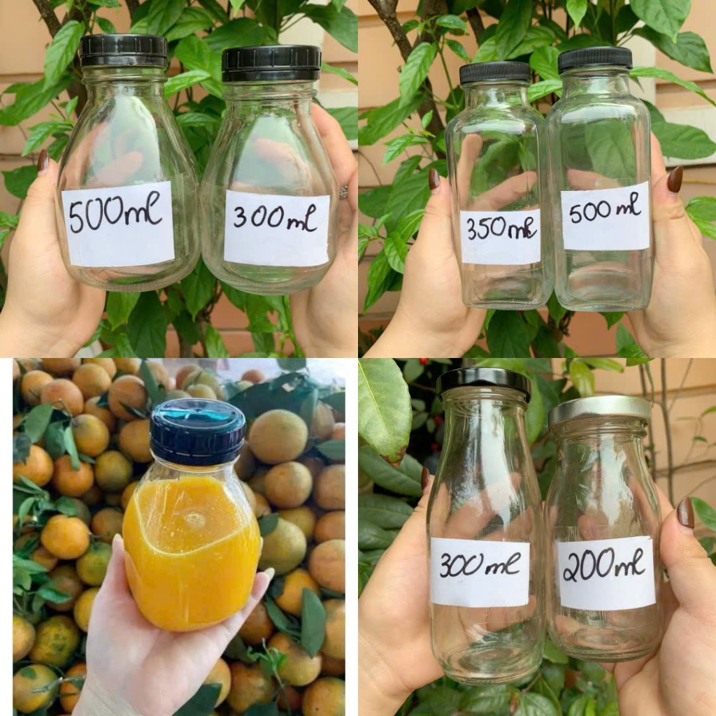 Chai Hũ thủy tinh đựng nước ép hoa quả loại dày